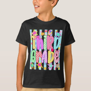 Camiseta Maestro a rayas preppy tercer grado de vuelta a