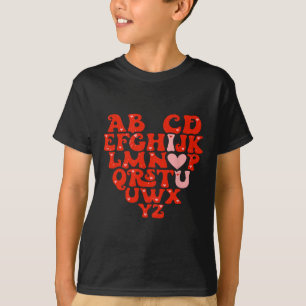 Camiseta Maestro Abc Alfabeto Te Amo Corazón Regalos De San