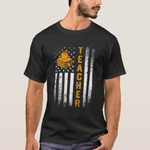 Camiseta Maestro Bandera Patriótica Americana Usa Enseñanza