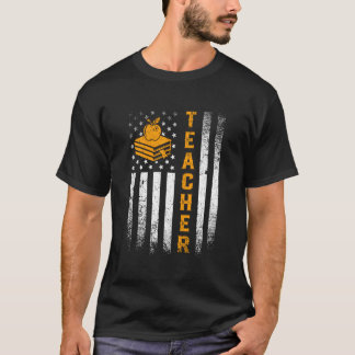 Camiseta Maestro Bandera Patriótica Americana Usa Enseñanza