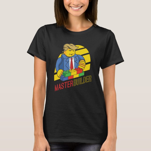 Camiseta Maestro Constructor Bloques De Construcción Hombre (Anverso)