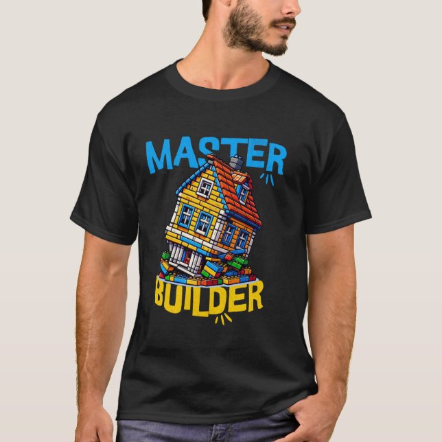 Camiseta Maestro constructor de ladrillos de legos bromista (Anverso)