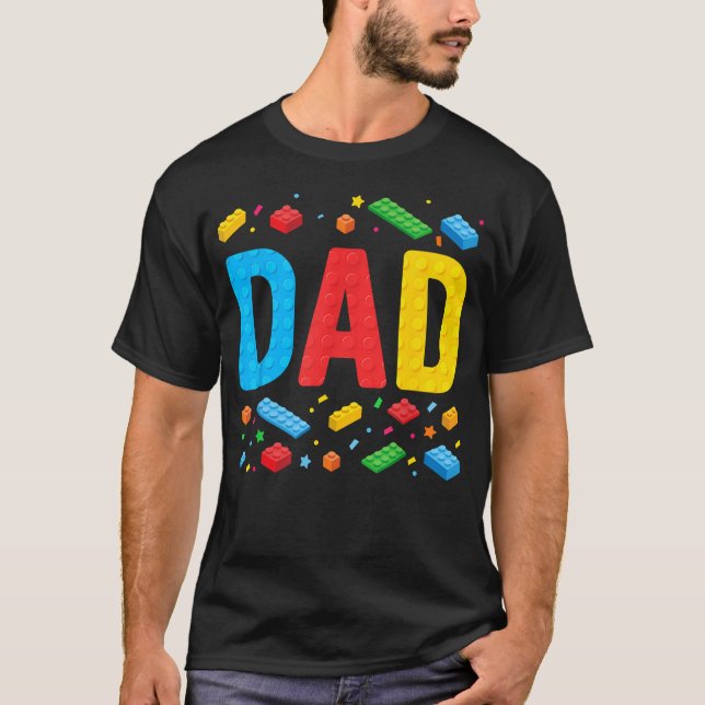 Camiseta Maestro Constructor Papá Bloques De Construcción F (Anverso)