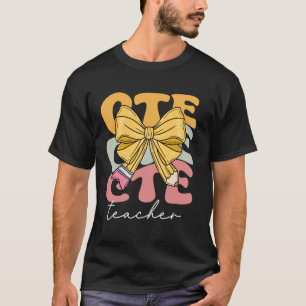Camiseta Maestro CTE Groovy Coqueta Lazo Divertido Lindo De