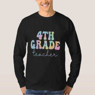 Camiseta Maestro de 4º grado Retro Groovy Vintage Primer Dí