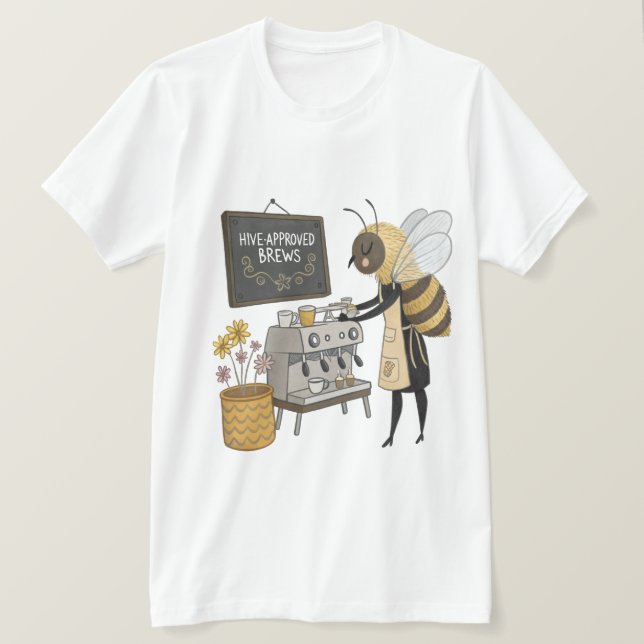 Camiseta Maestro de artesanía de Honey Latte: Barista Bee & (Anverso del diseño)
