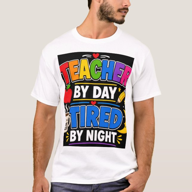 Camiseta Maestro De Día Cansado De Noche (Anverso)