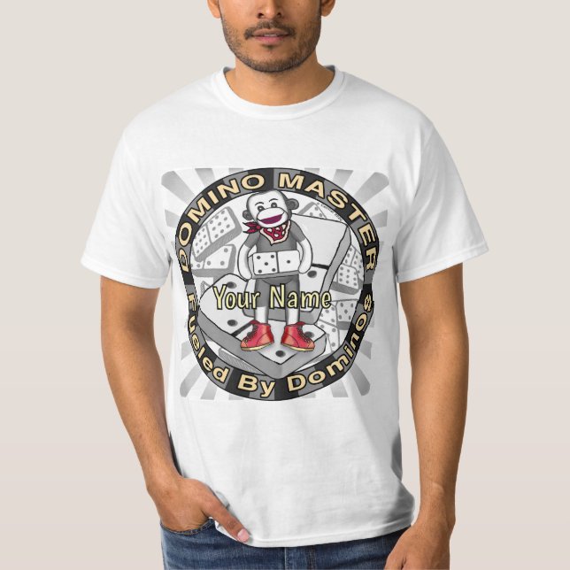 Camiseta Maestro de Dominó de Mono de Calcetín (Anverso)