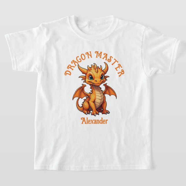 Camiseta Maestro de Dragón Naranja Lindo Personalizable (Distribución)