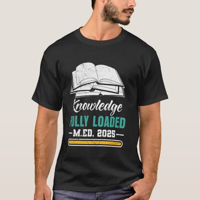 Camiseta Maestro de Educación CONOCIMIENTO TOTALMENTE CARGA (Anverso)