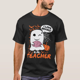 Camiseta Maestro de ESL Fantasma Lindo Halloween Profesor
