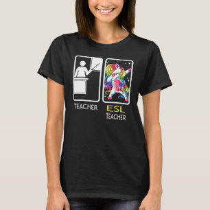 Camiseta Maestro de ESL Unicornio Haciendo Dabbing De Regre