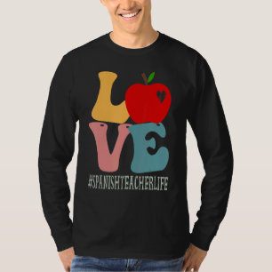 Camiseta Maestro de español amor manzana retro genial Cute