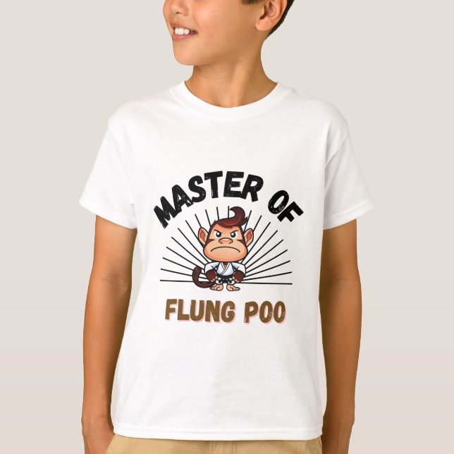 Camiseta Maestro de Flung Poo Funny Pun de Artes Marciales (Anverso)