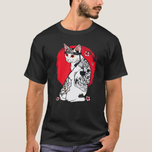 Camiseta Maestro de japonés Samurái Senpai Gato Tatuaje Pro