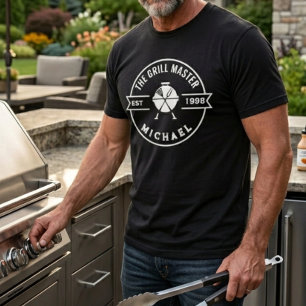 Camiseta Maestro de la Parrilla Año de Fundación Nombre Par