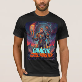 Camiseta Maestro de la Parrilla Astronauta Retro Humor Cómi