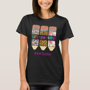 Camiseta Maestro de matemáticas enseña amor inspira lápiz l