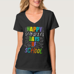 Camiseta Maestro de Matemáticas Feliz 100º Día de Escuela E
