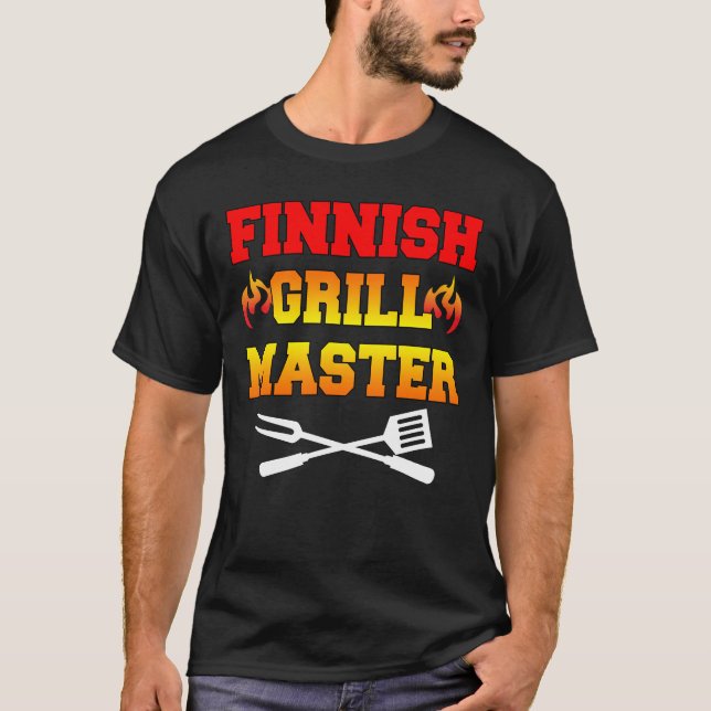 Camiseta Maestro de parrilladas finlandés (EN OSCURO) (Anverso)