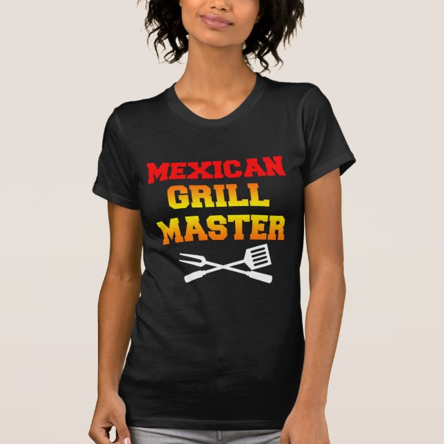 Camiseta Maestro de parrilladas mexicano (OSCURO) (Anverso)