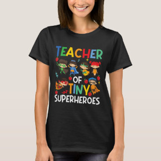 Camiseta Maestro De Pequeños Superhéroes Divertido Enseñar