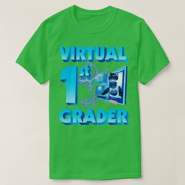 Camiseta Maestro de primer grado virtual feliz de volver a  (Diseño del anverso)