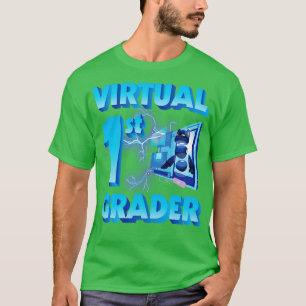 Camiseta Maestro de primer grado virtual feliz de volver a 