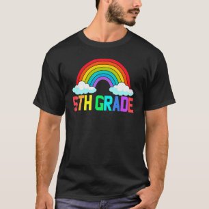 Camiseta Maestro de quinto grado leopardo arcoíris 5º grado