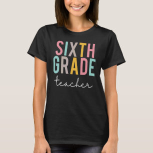 Camiseta Maestro de Sexto Grado Día Colorido de Agradecimie