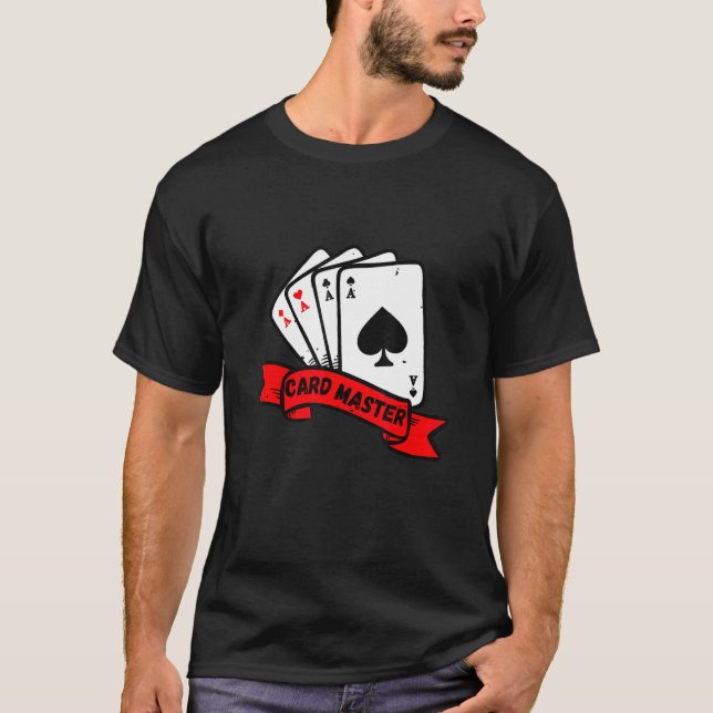 Camiseta Maestro de tarjetas - Jugar cartas Poker Rummy Bla (Anverso)