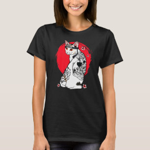 Camiseta Maestro de tatuaje de gatos de Samurai Senpai japo