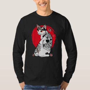 Camiseta Maestro de tatuaje de gatos de Samurai Senpai japo