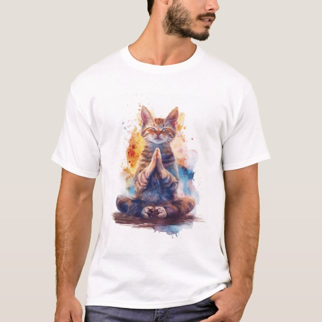 Camiseta Maestro de yoga de gato (Anverso)
