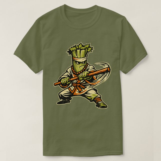 Camiseta Maestro del Bastón Bo de Apio — Arma de Lucha Retr (Diseño del anverso)