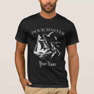Camiseta Maestro del muelle Sailboat Personalizado oscuro T