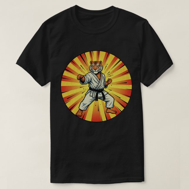 Camiseta Maestro del Tigre de Karate - Golpe de Poder de Ar (Diseño del anverso)