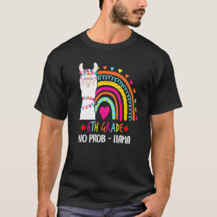 Camiseta Maestro Llama Sin Prob 6to Grado Arcoiris Regreso 