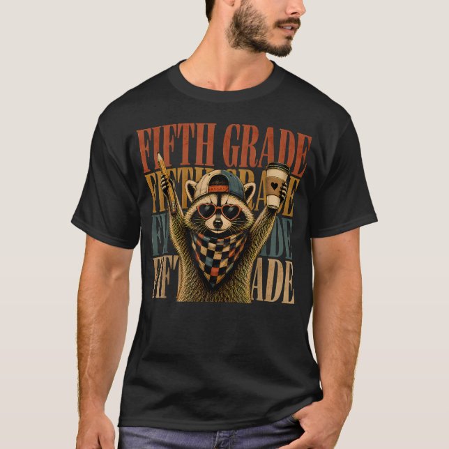 Camiseta Maestro Mapache De Quinto Grado Mapache Feral De V (Anverso)