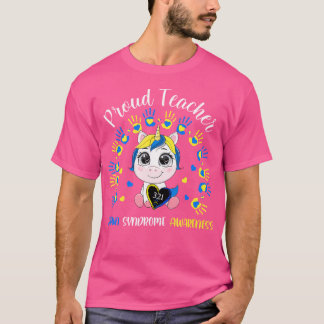 Camiseta Maestro Orgulloso Conciencia Síndrome de Down Unic