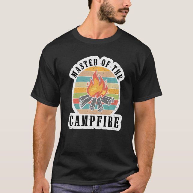 Camiseta Maestro retro del camping de fogones (Anverso)