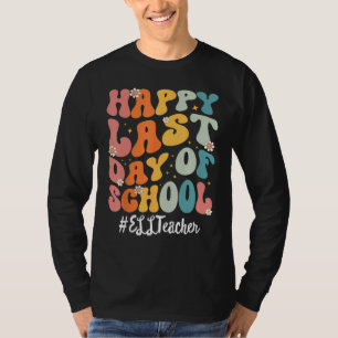 Camiseta Maestro Retro ELL Feliz Último Día De Escuela Maes