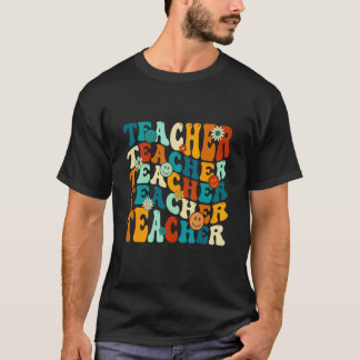 Camiseta Maestro Retro Inspirador Colorido Escuela Primaria