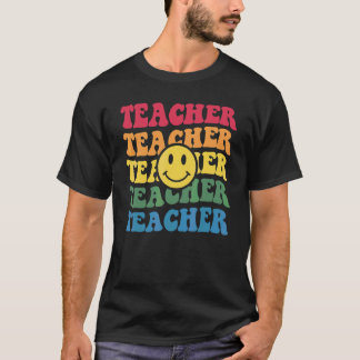 Camiseta Maestro Retro Inspirador Colorido Escuela Primaria