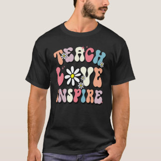 Camiseta Maestro Retro Inspirador Colorido Escuela Primaria