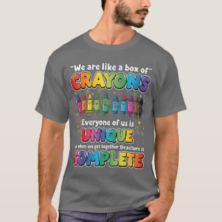 Camiseta Maestro Somos Como una Caja de Crayones Divertida
