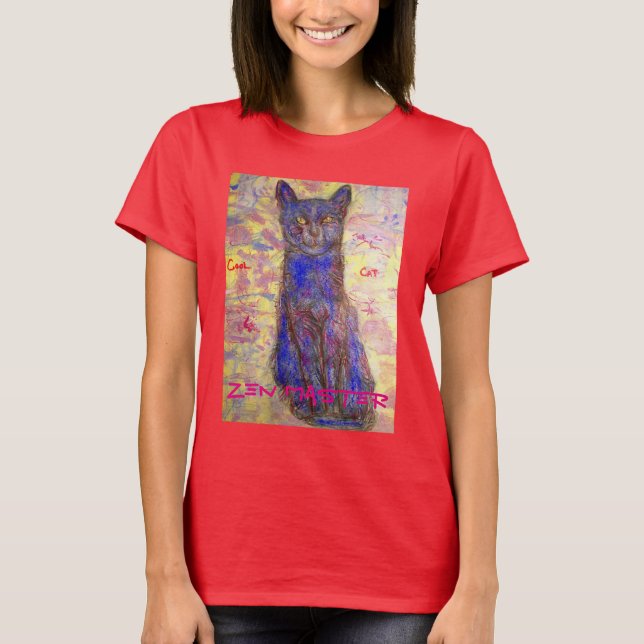 Camiseta maestro zen de gato fresco (Anverso)