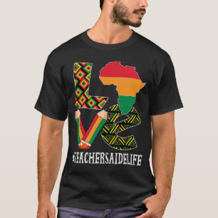 Camiseta Maestros aprenden amor Mapa afroamericano de hilo 