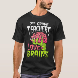 Camiseta Maestros de 2do Grado Aman Cerebros Profesor Zombi