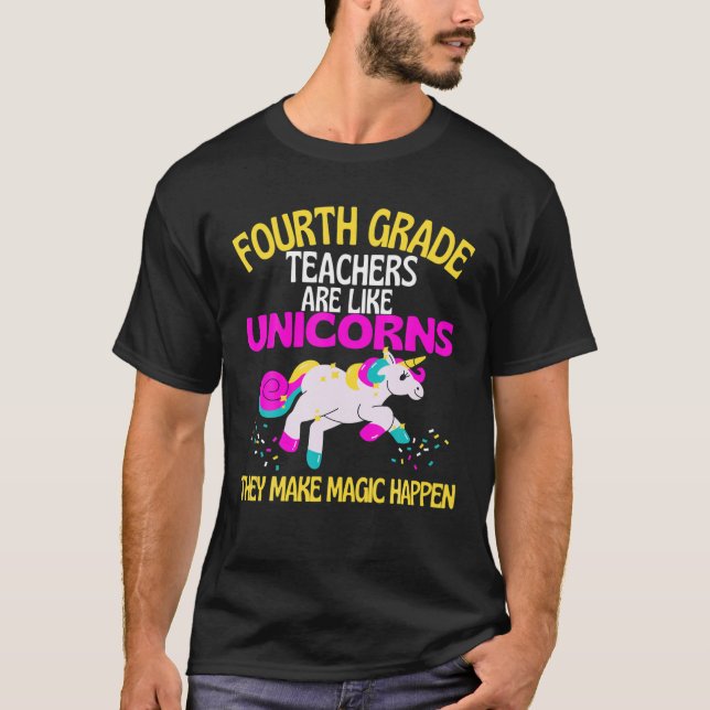 Camiseta Maestros de cuarto grado de Unicornio son mágicos, (Anverso)